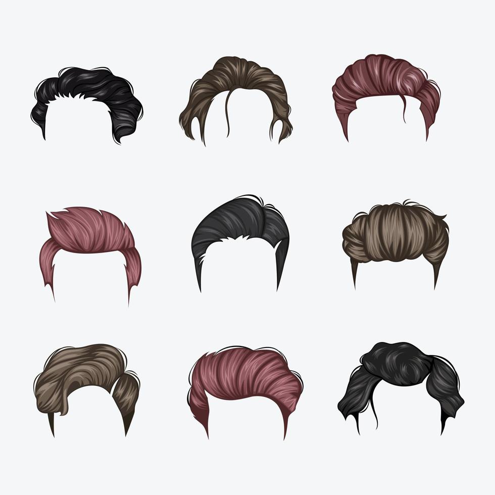 Set of Variety man hairstyles 8766069 Vector Art at Vecteezy