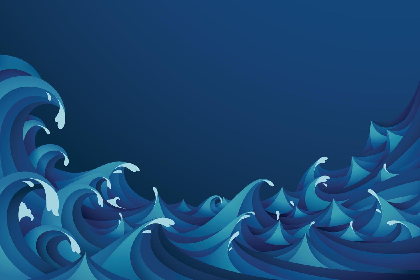 Abstract background with papercut style of rushing wave vector