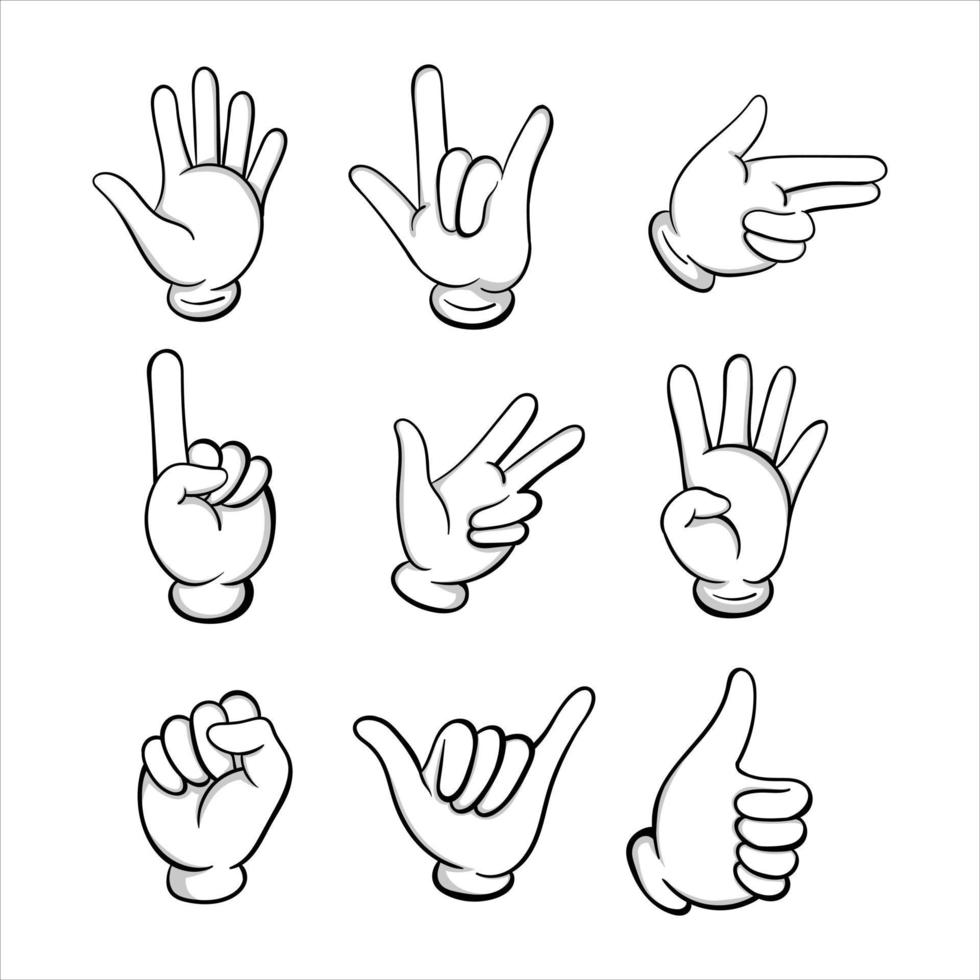 Set of gesture hands vector illustration