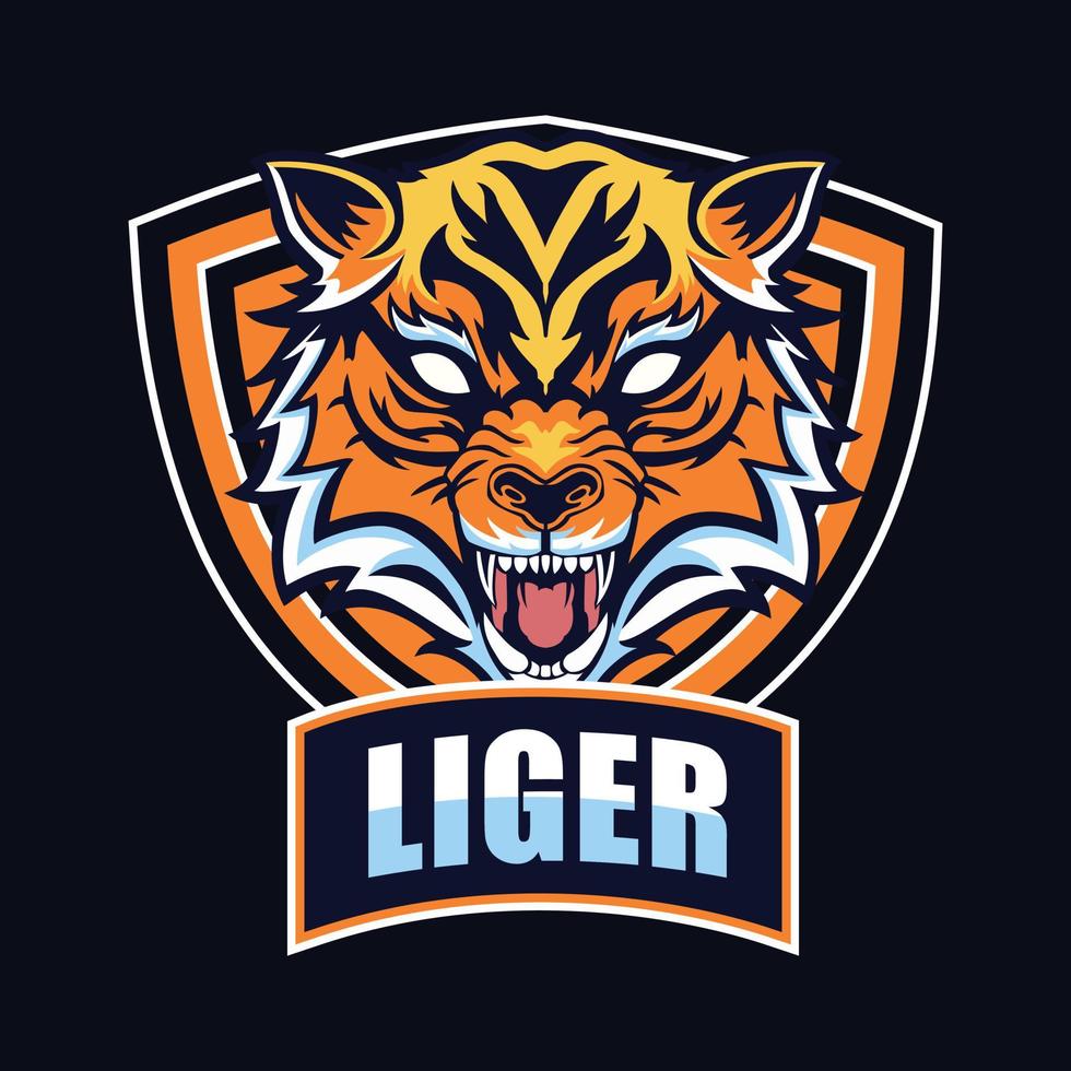 Tiger head  mascot logo design for esport vector