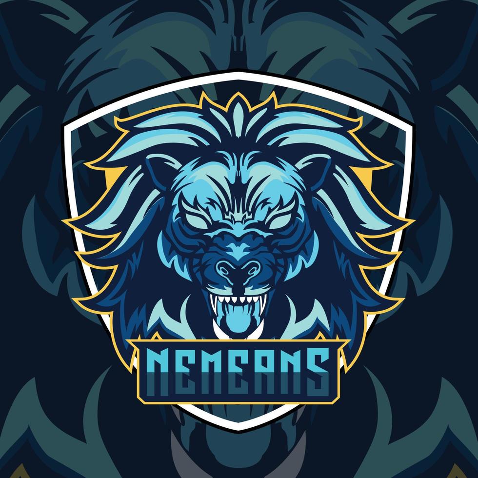 Lion head  mascot logo design for esport vector