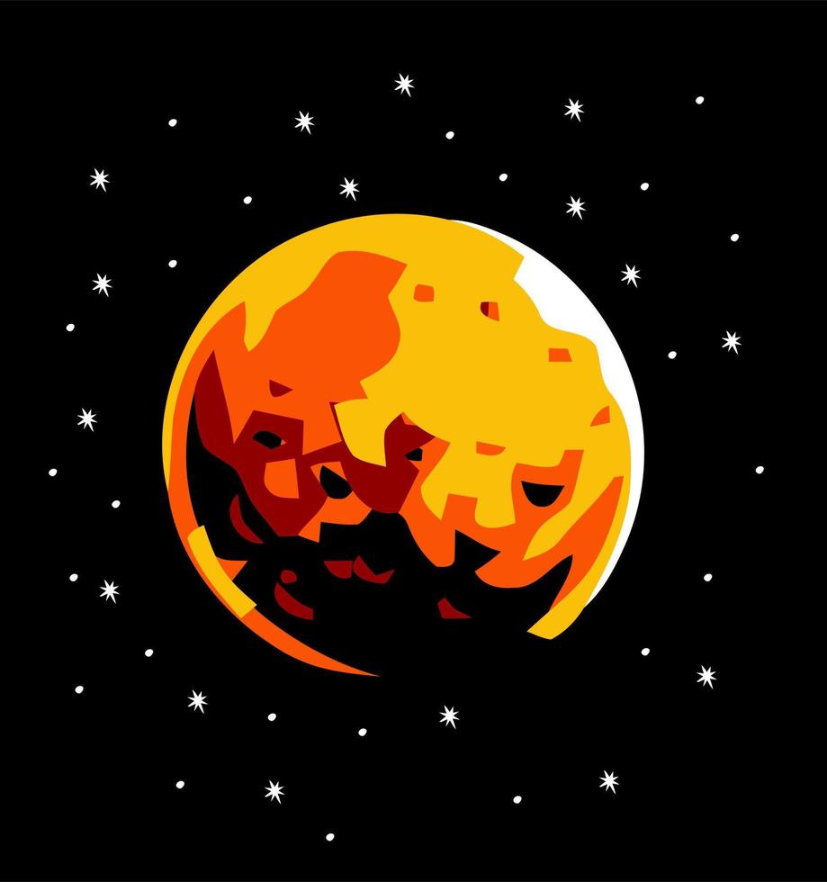 a cartoon planet with stars vector