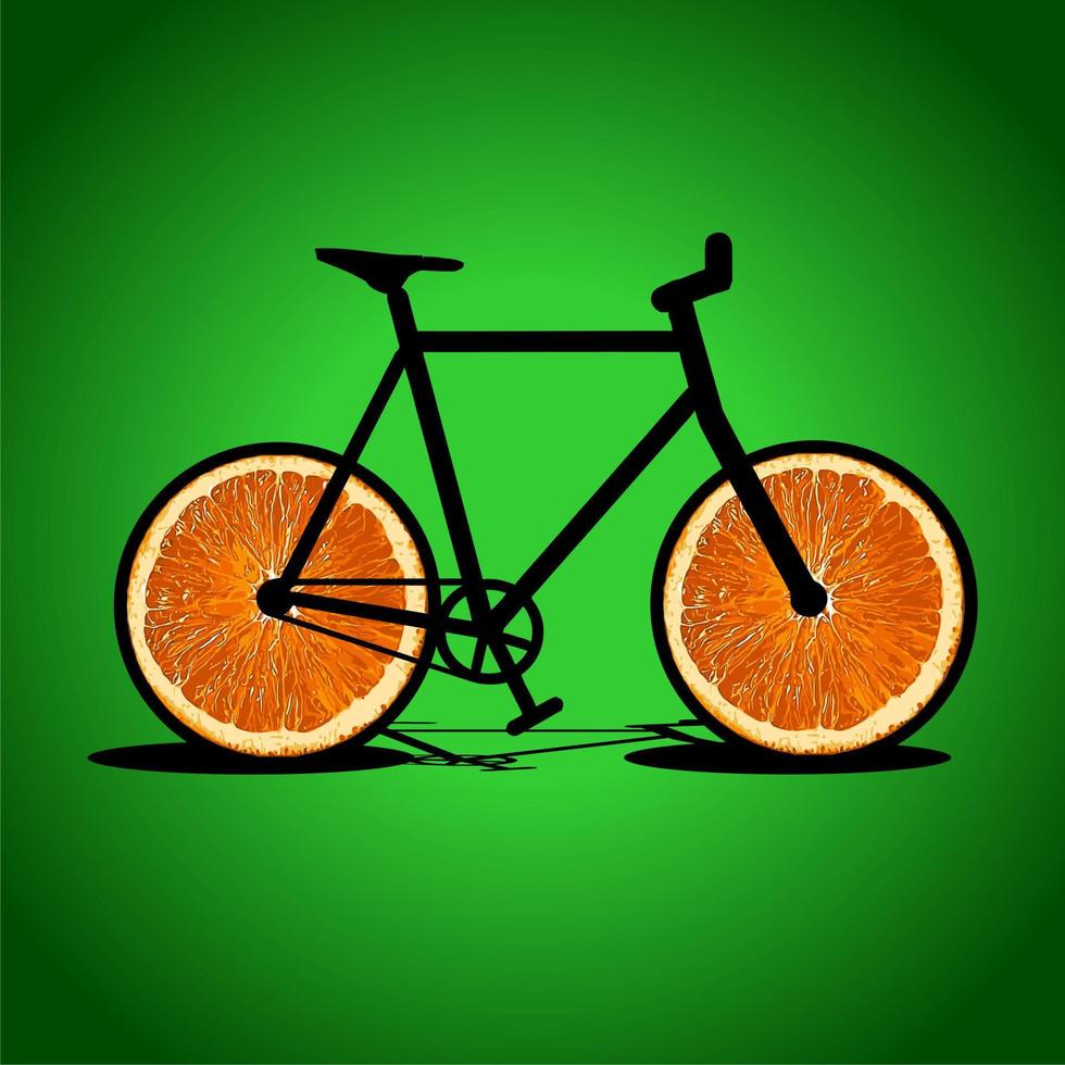 a bicycle with orange tires vector