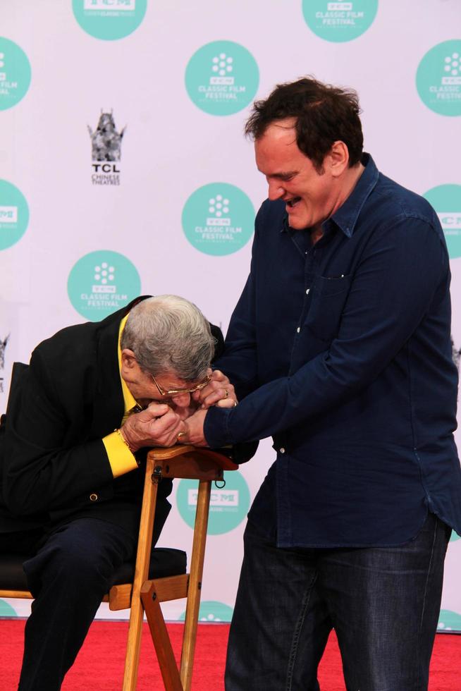 LOS ANGELES, APR 12 -  Jerry Lewis, Quentin Tarantino at the Jerry Lewis Hand and Footprint Ceremony at TCL Chinese Theater on April 12, 2014 in Los Angeles, CA photo