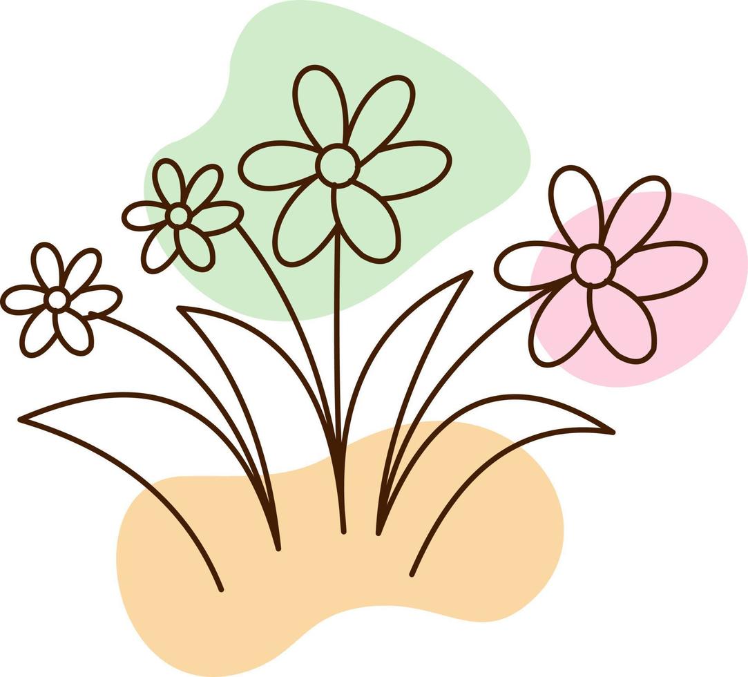 Decorative Aesthetic Flower Outline vector