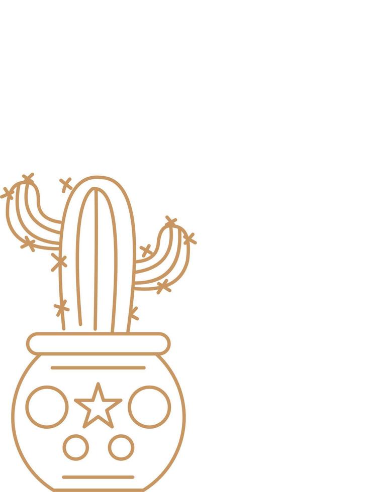 Flower in The Pot Outline vector