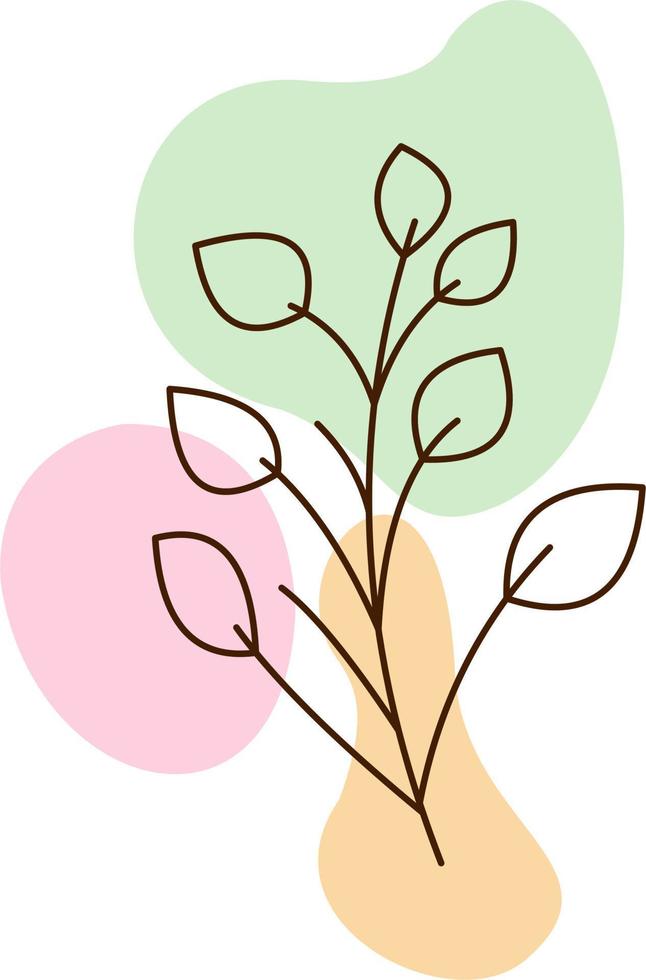 Decorative Aesthetic Flower Outline vector