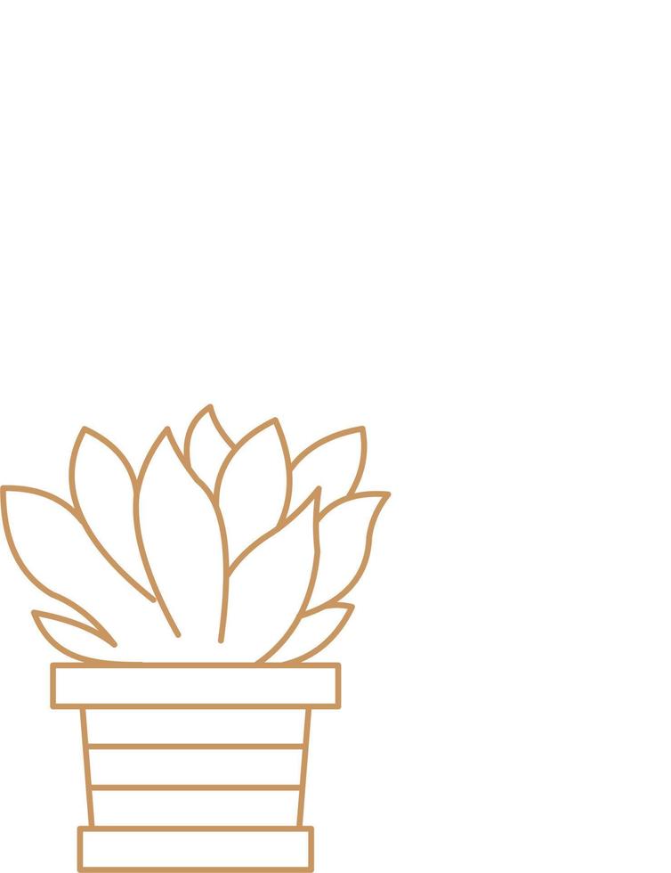 Flower in The Pot Outline vector