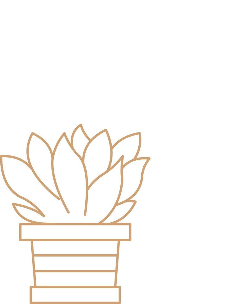 Flower in The Pot Outline vector