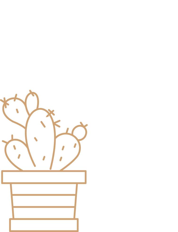 Flower in The Pot Outline vector