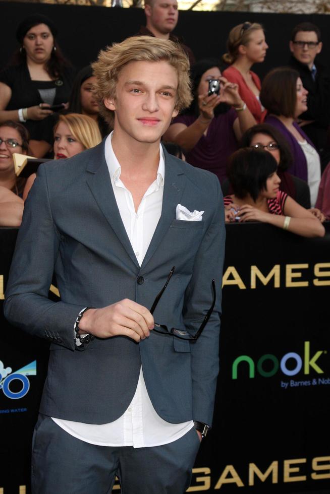 LOS ANGELES, MAR 12 -  Cody Simpson arrives at the Hunger Games Premiere at the Nokia Theater at LA Live on March 12, 2012 in Los Angeles, CA photo