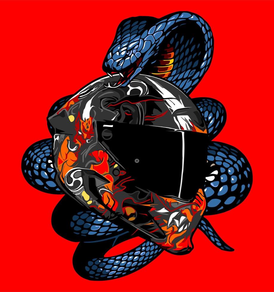 casco y serpiente vector