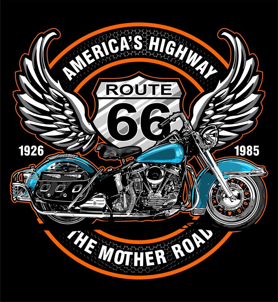 motorcycls route 66 symbol vector