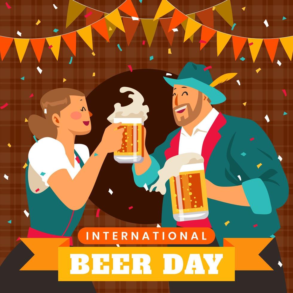 International Beer Day Concept vector