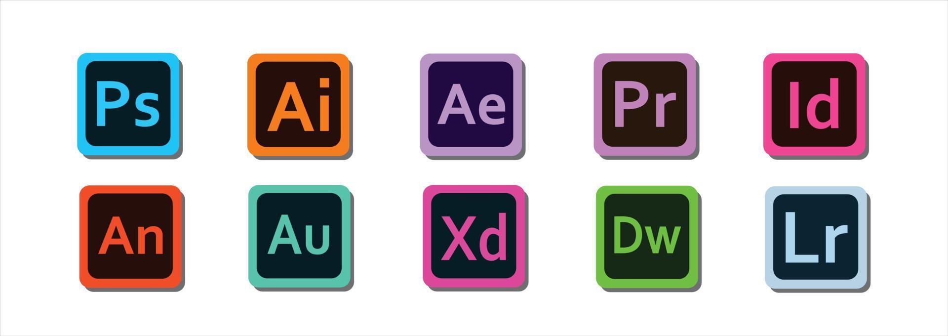 All adobe icons vector