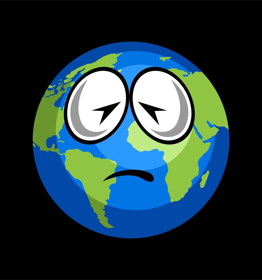 world globe with pain face vector