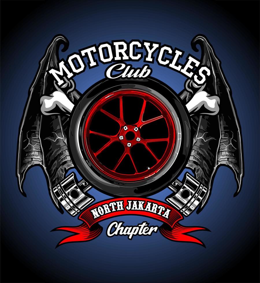 bat-winged wheels vector