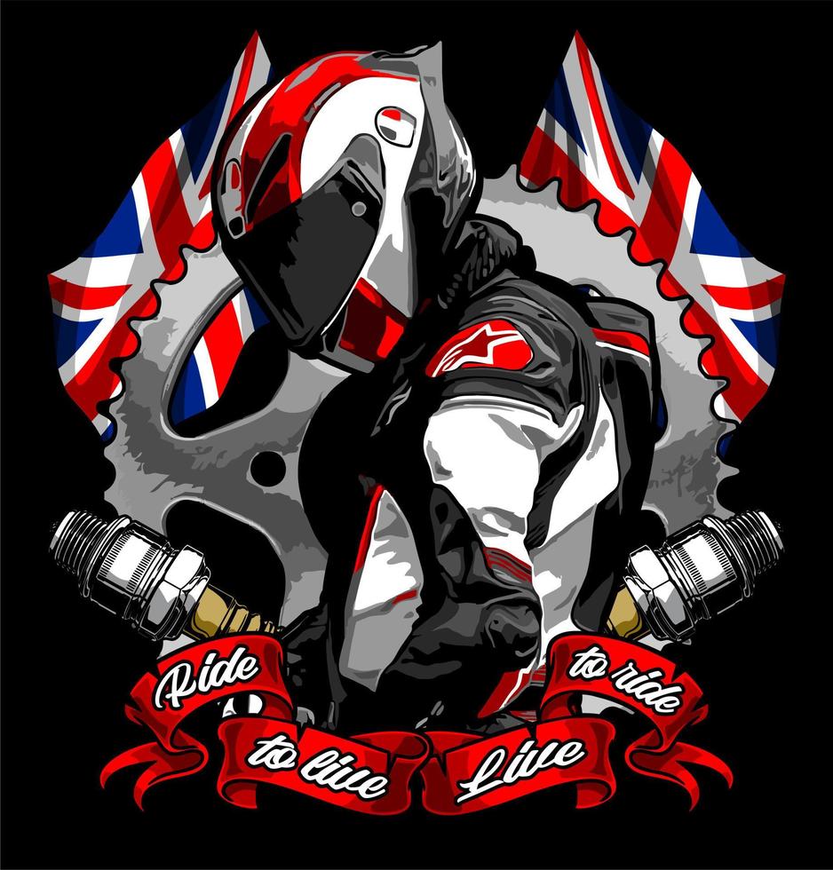 biker with sprocket vector