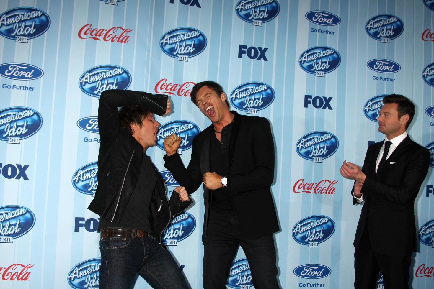 LOS ANGELES, JAN 14 -  Harry Connick Jr, Keith Urban, Ryan Seacrest at the American Idol Season 13 Premiere Screening at Royce Hall on January 14, 2014 in Westwood, CA photo
