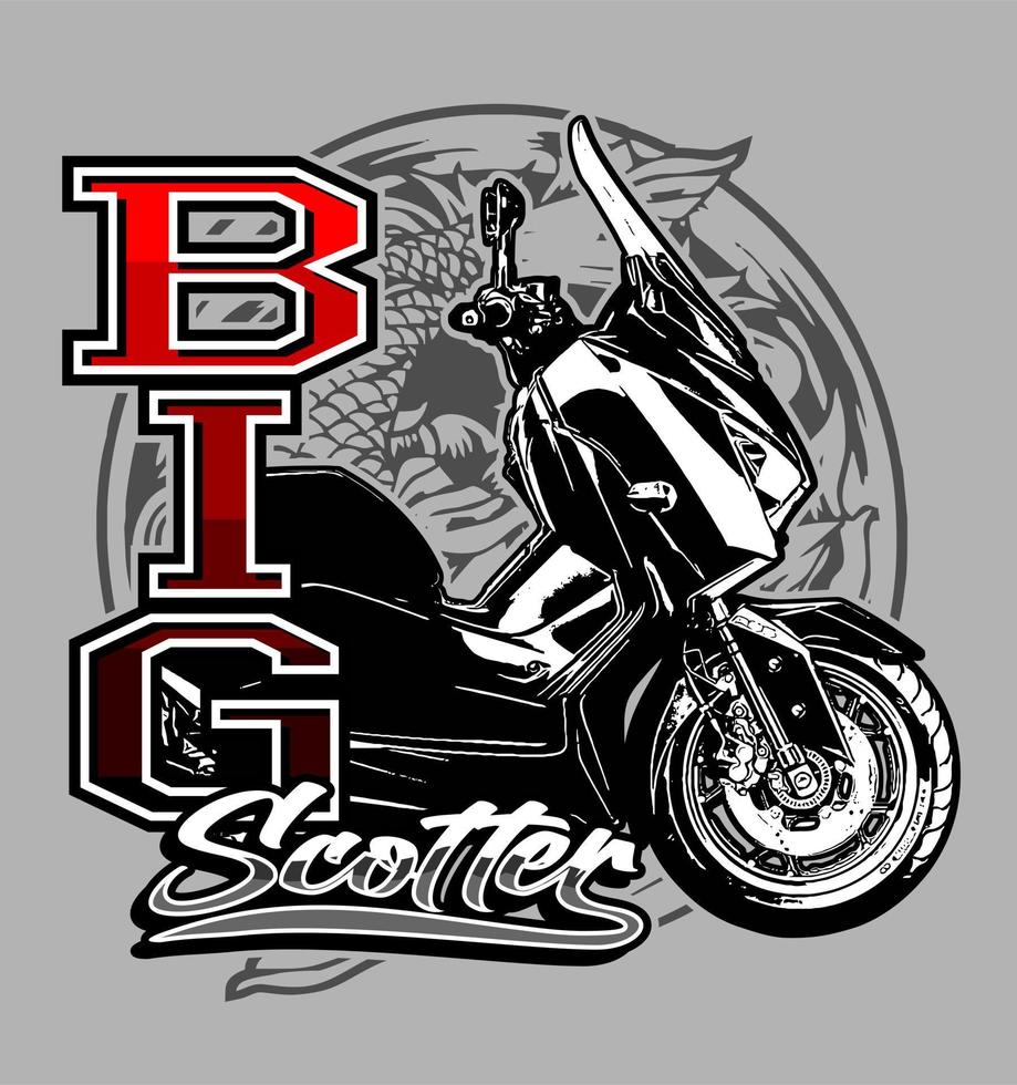 big scooter side view vector