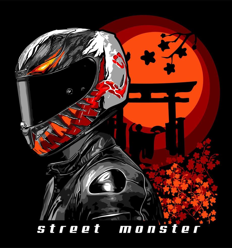 biker background flower vector