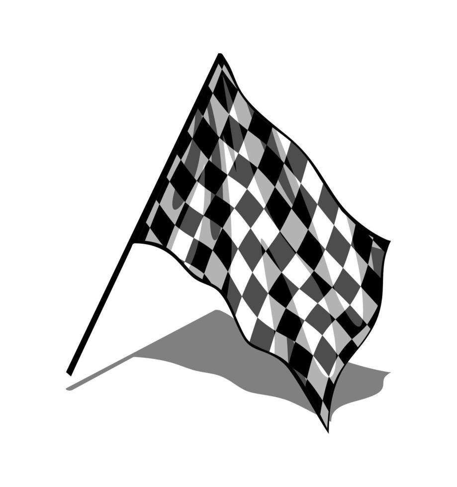 flag fluttering checkered vector