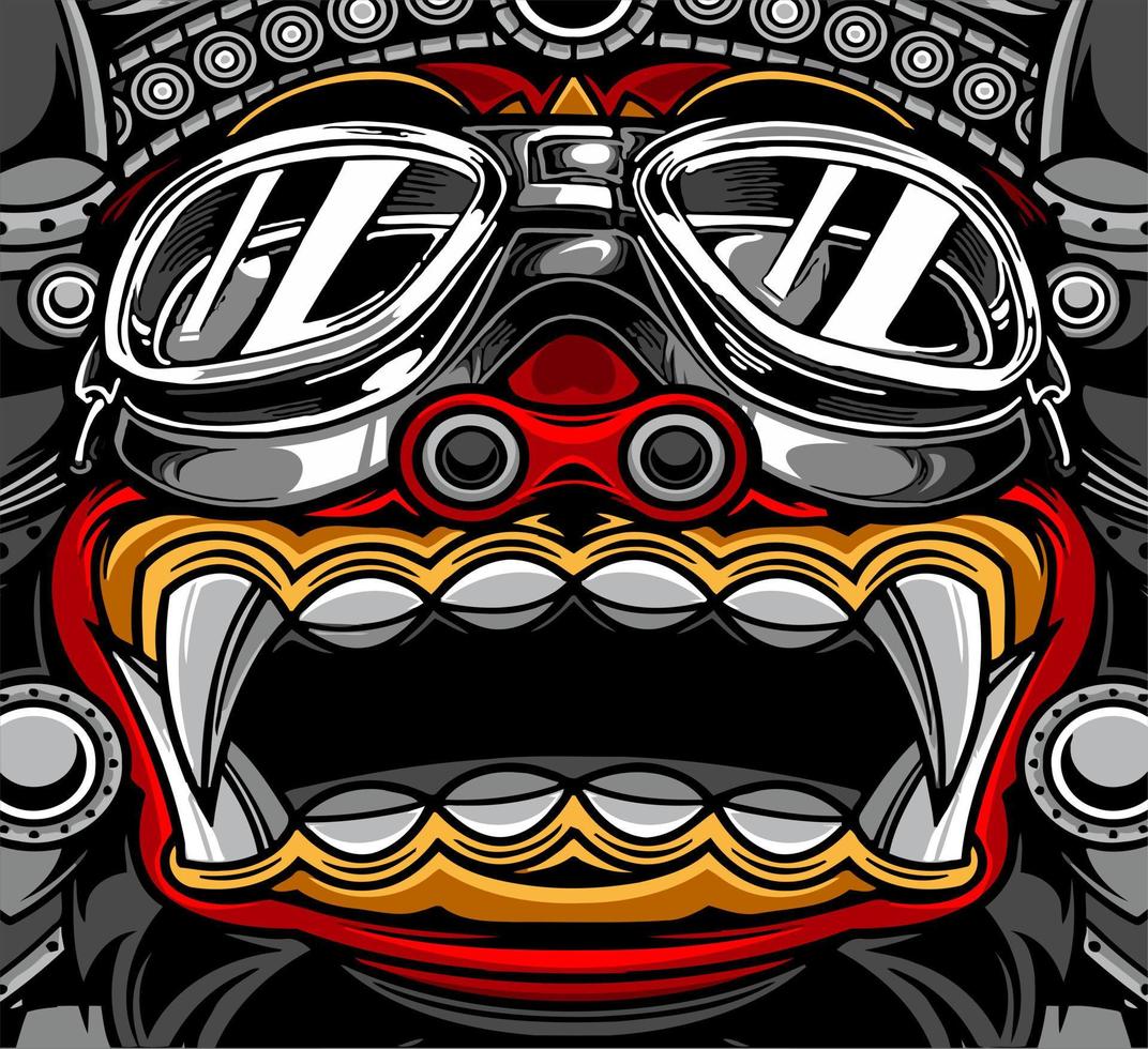 barong bali wearing gray gogg... vector