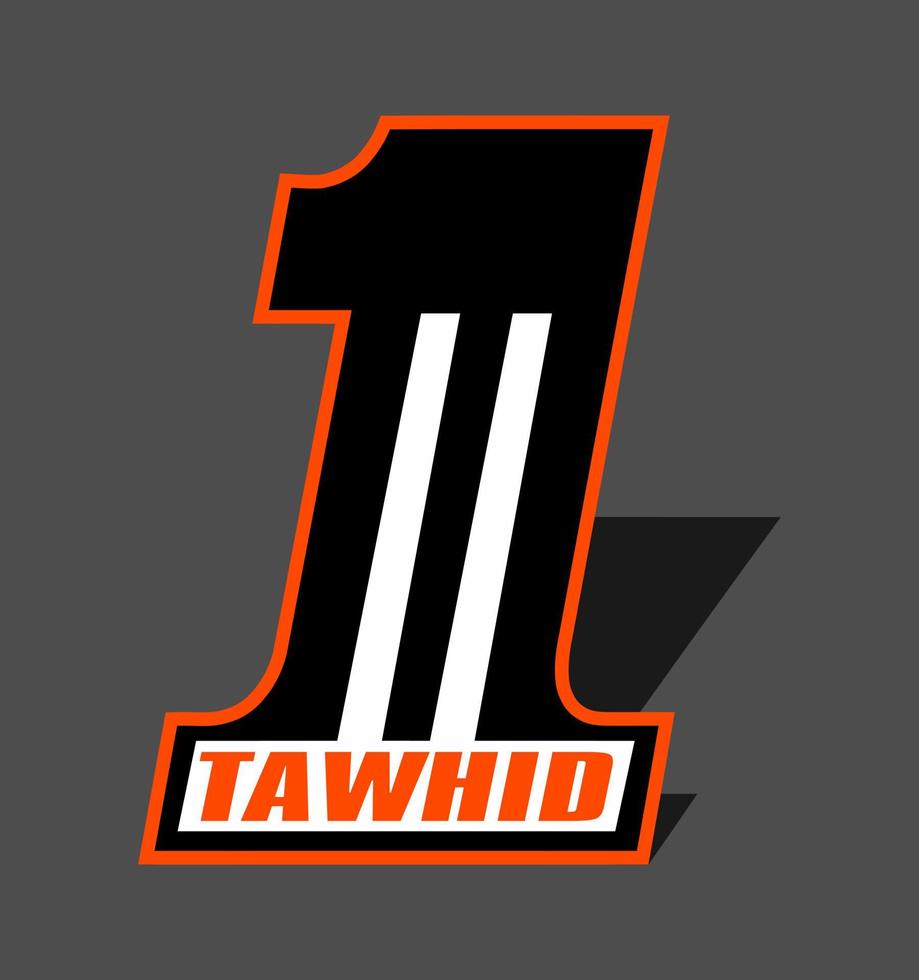 number one with tawhid writing vector