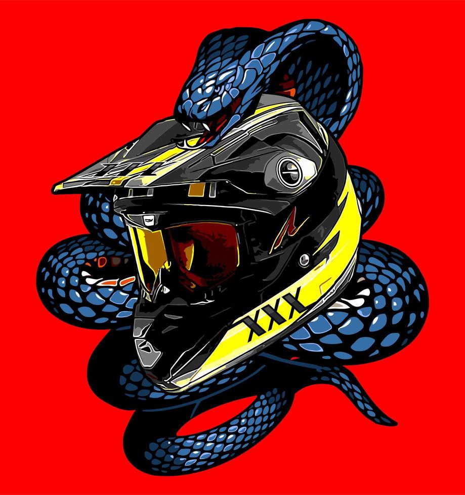 casco y serpiente vector