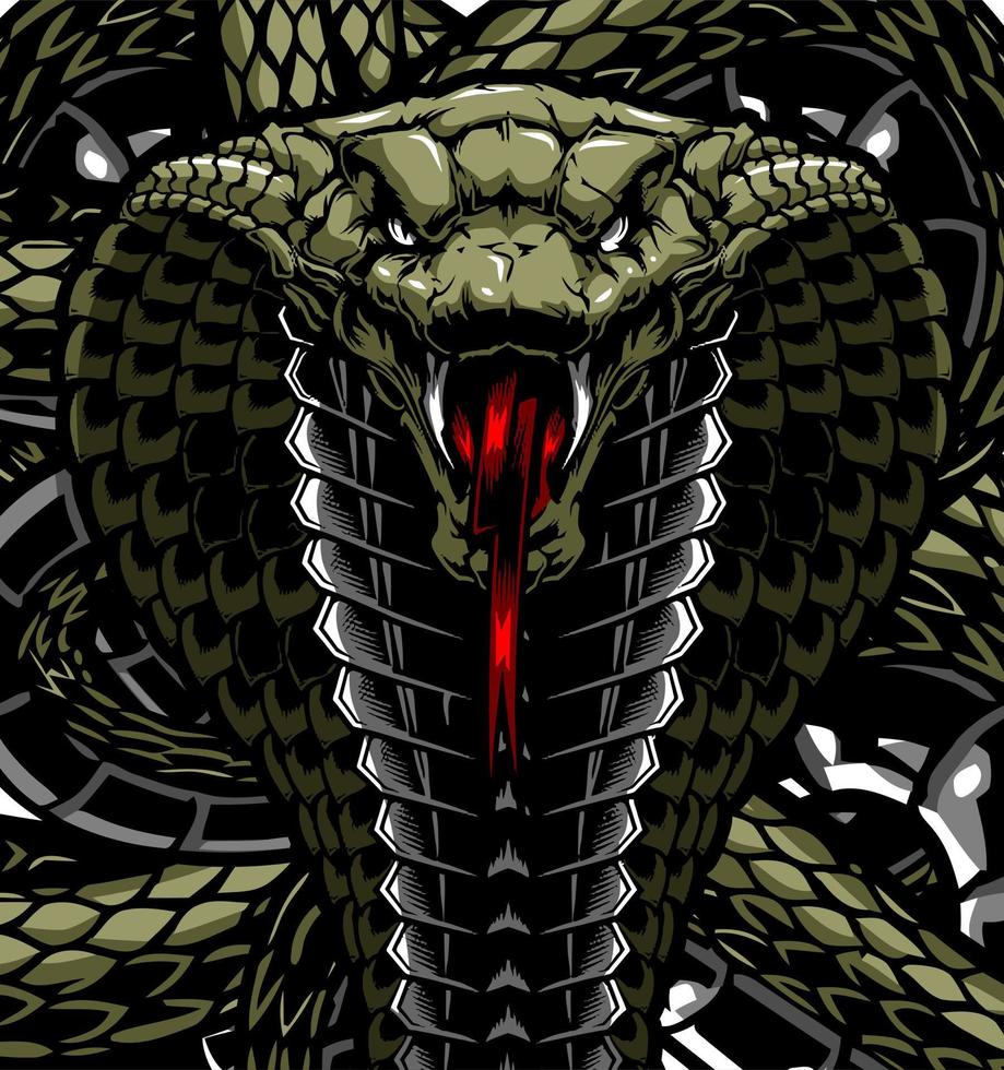 green king cobra snake vector
