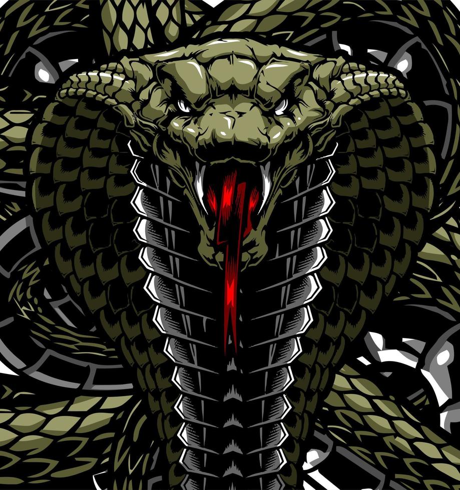 green king cobra snake 8769502 Vector Art at Vecteezy