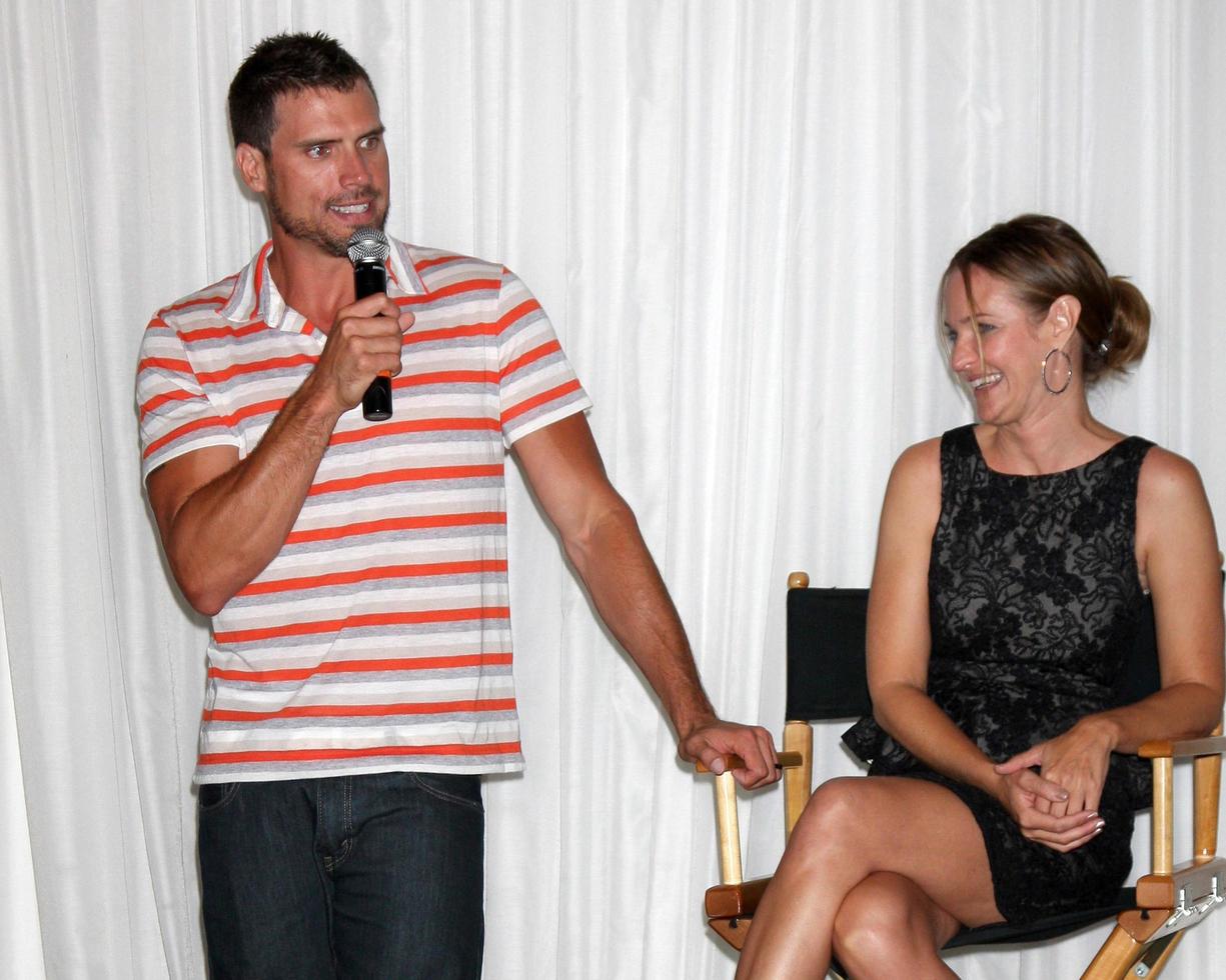 LOS ANGELES, AUG 27 -  Joshua Morrow, Sharon Case attending the Daniel Goddard Fan Event 2011 at the Universal Sheraton Hotel on August 27, 2011 in Los Angeles, CA photo