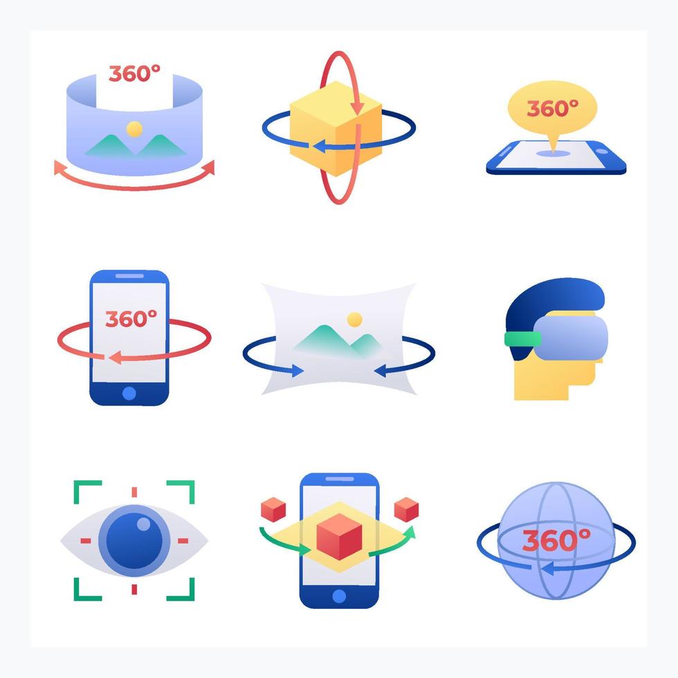 colección de iconos de tecnología 360 vector