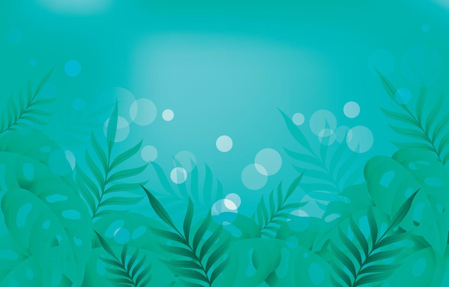 Tropical Leaves With Mint Green Colour vector