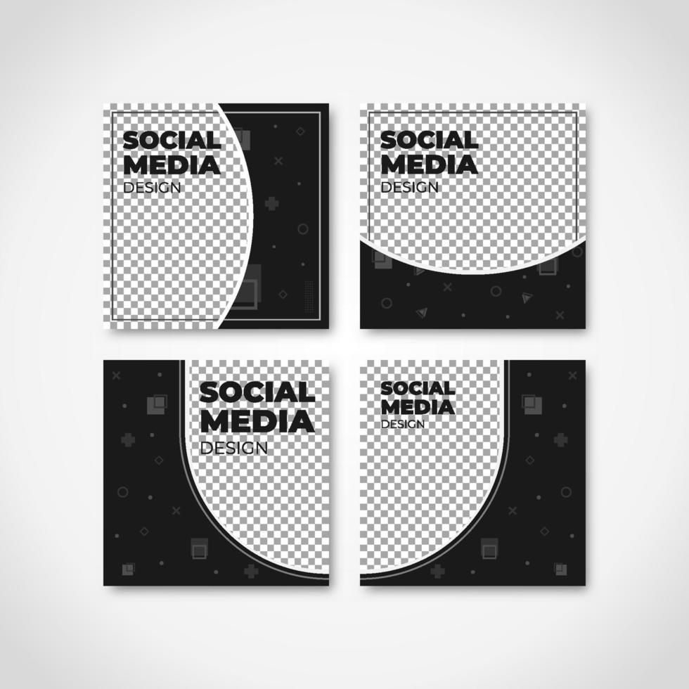 Trendy editable social media banner. Set of modern advertisement post template. Suitable for fashion post content, culinary, food and beverages, and digital marketing. vector