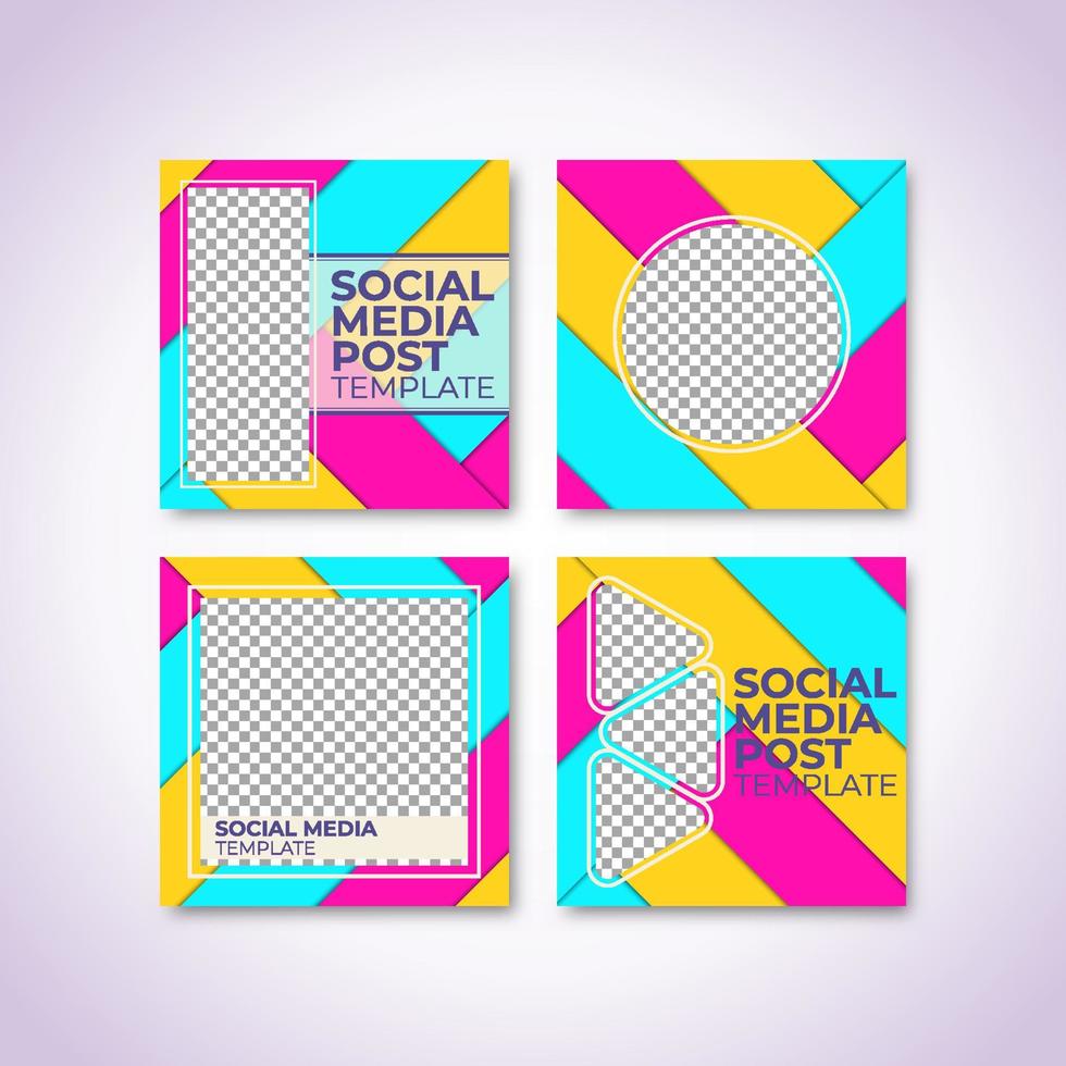 Social media post template. Trendy fashion background. Colorful design suitable for fashion post content and digital marketing. vector