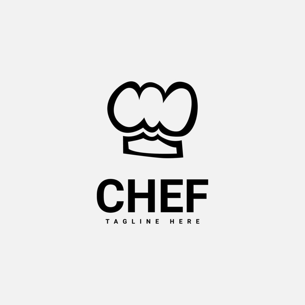 diseño de logotipo de chef cocinero simple vector