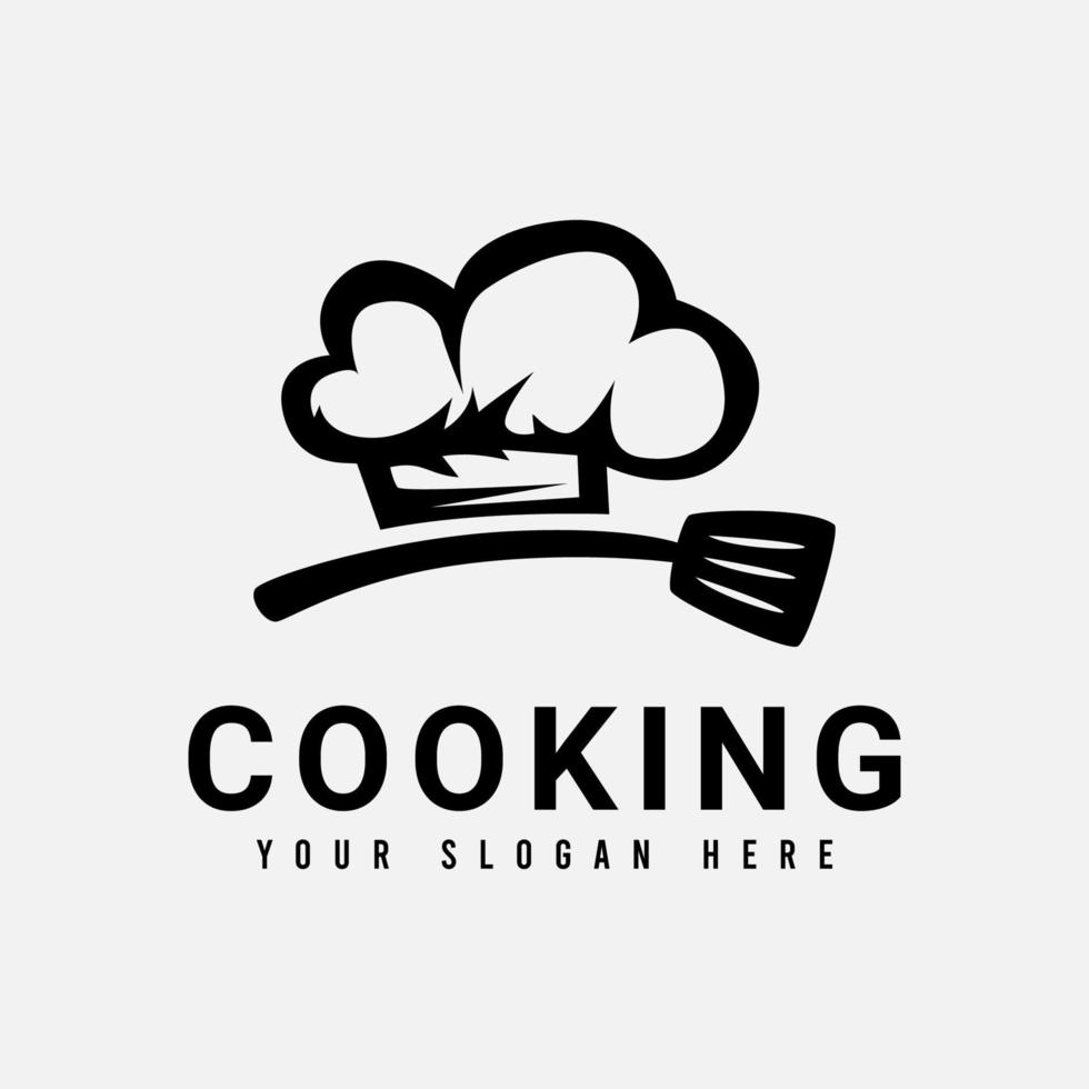 Simple Black Cooking Logo Template vector