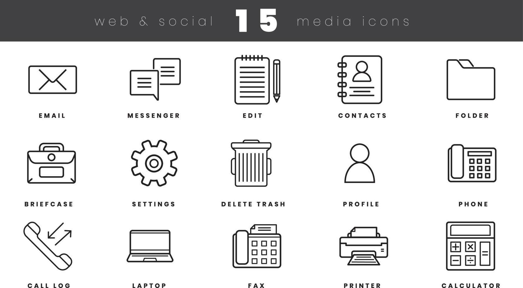 Vercor simple line icons for web app and software. Basic shares and most used icon vector