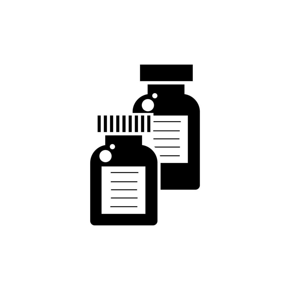 Medicine bottle icon. capsule, tablet, vaccine bottle vector icon.