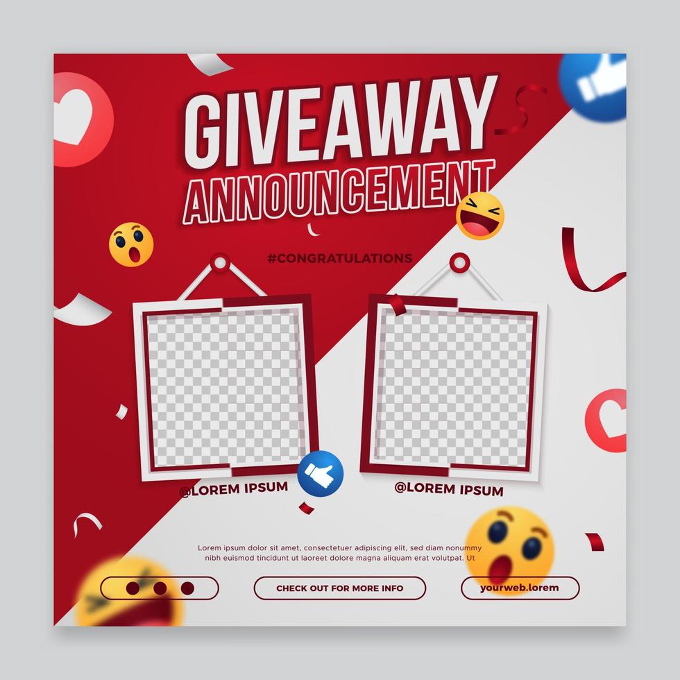 Indonesia independence day giveaway template vector