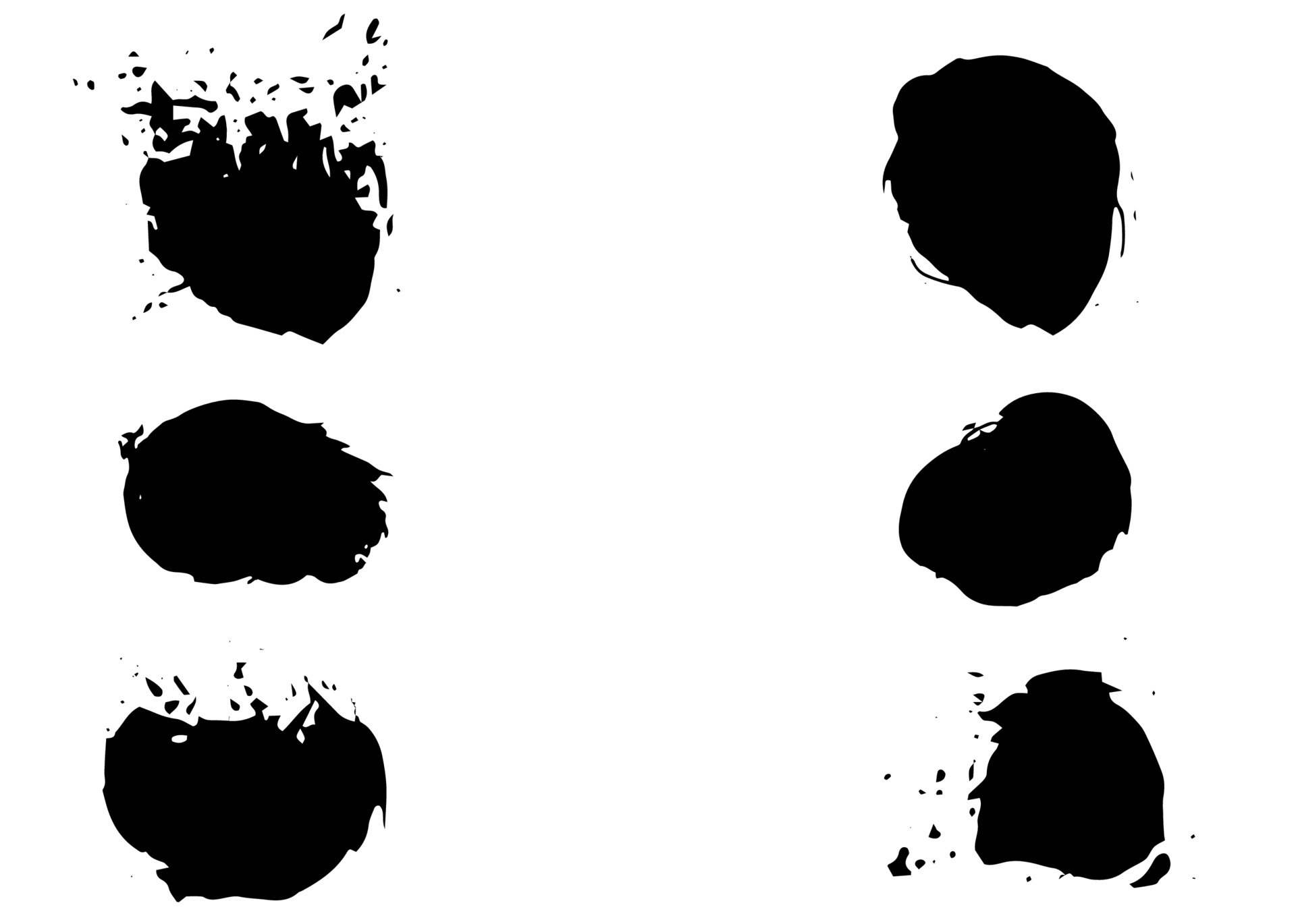 Black blot splatter circle vector illustration isolated on white