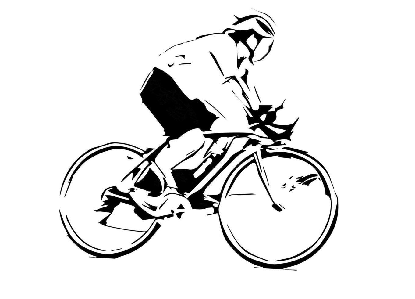 Man riding a bike silhouette. vector