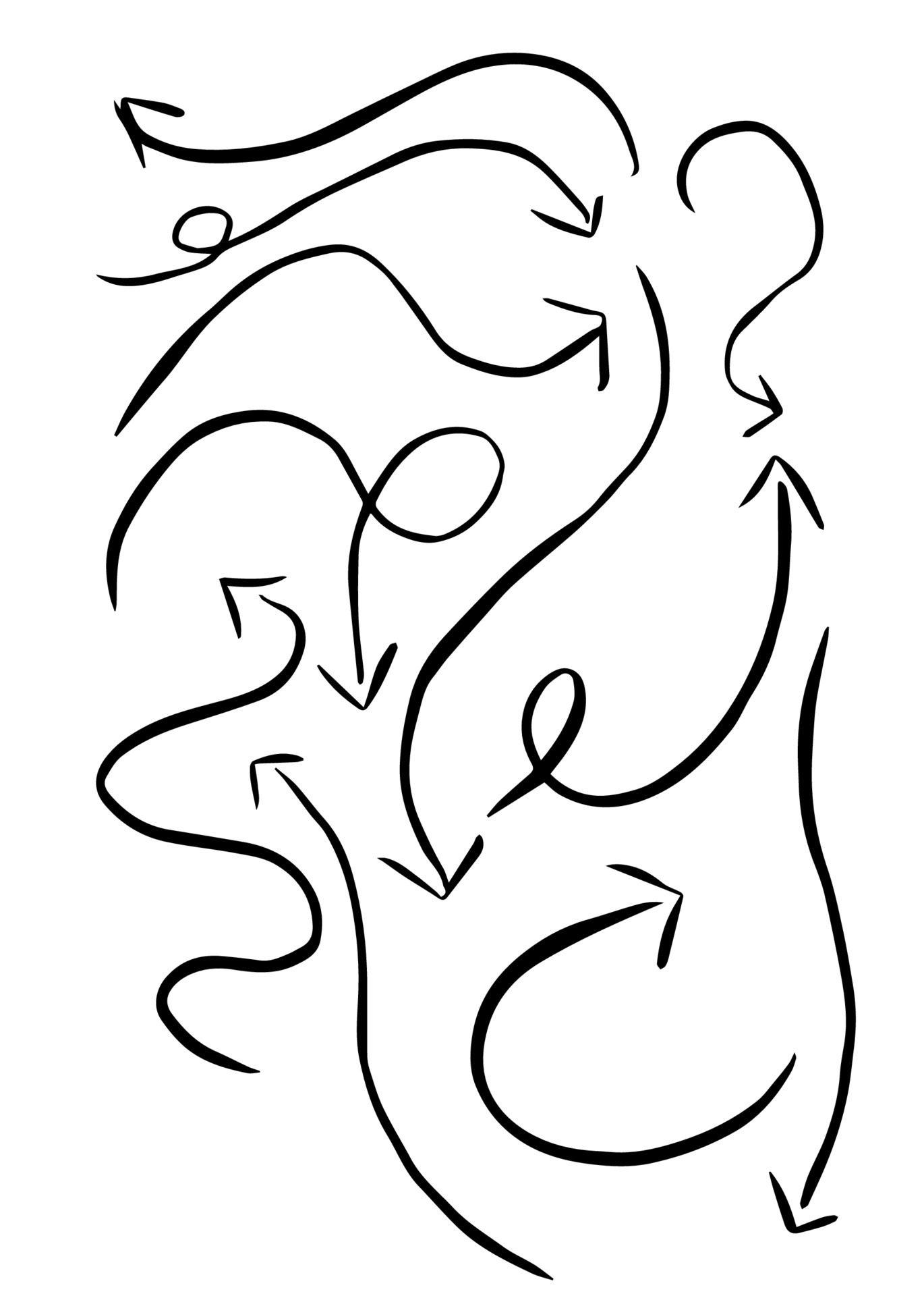 Set of different grunge brush arrows, pointers.Hand drawn paint object