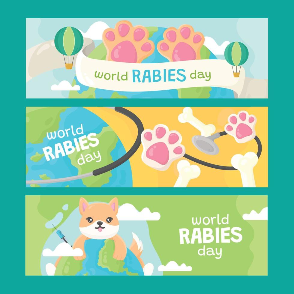 World Rabies Day Banner Design Template vector