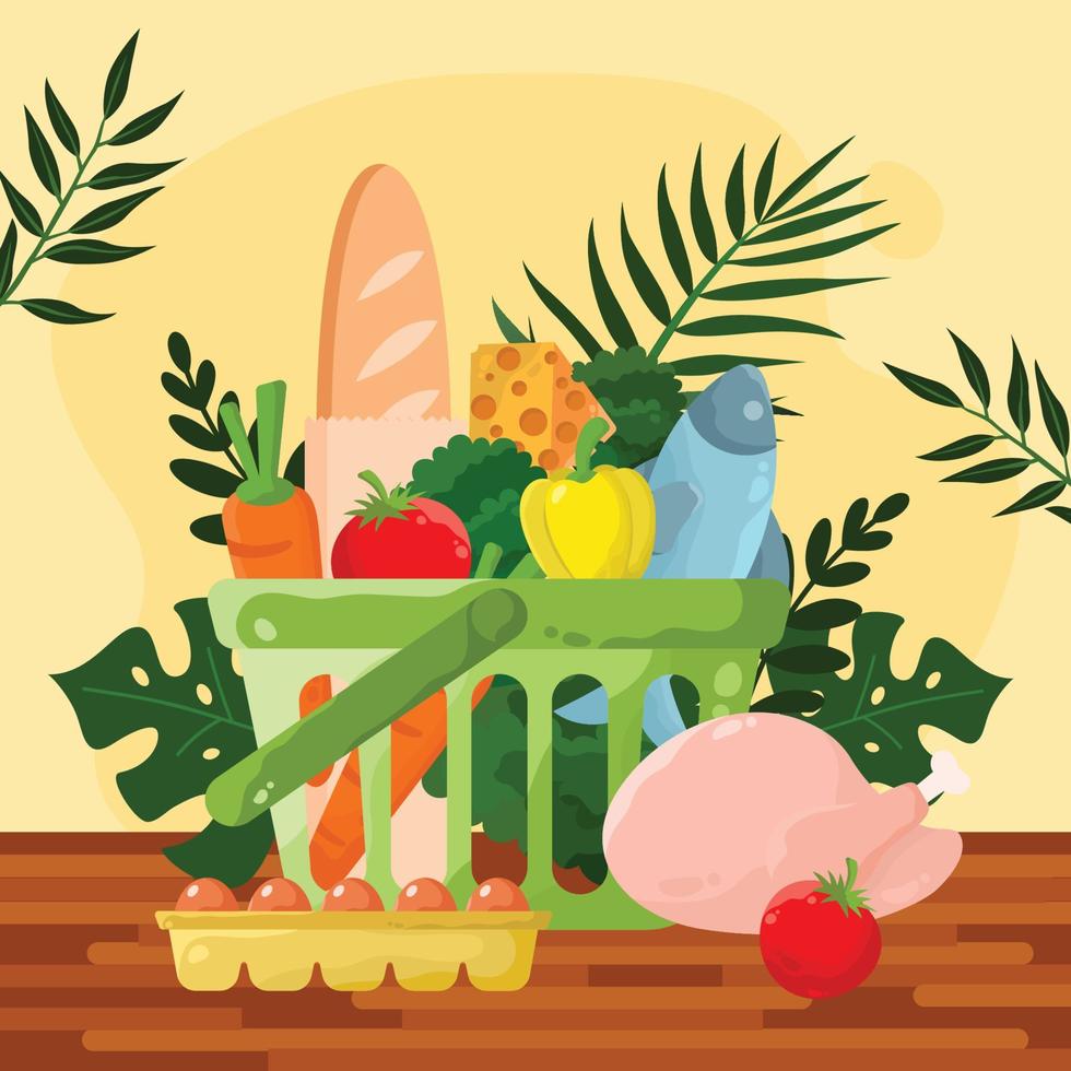 Natural and Organic Food Fruit and Vegetables vector