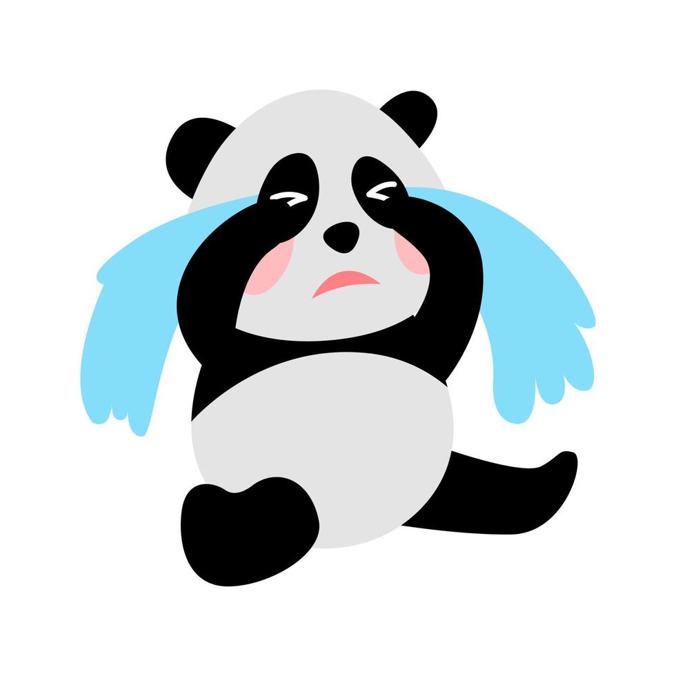 cute animal of panda on cartoon version vector