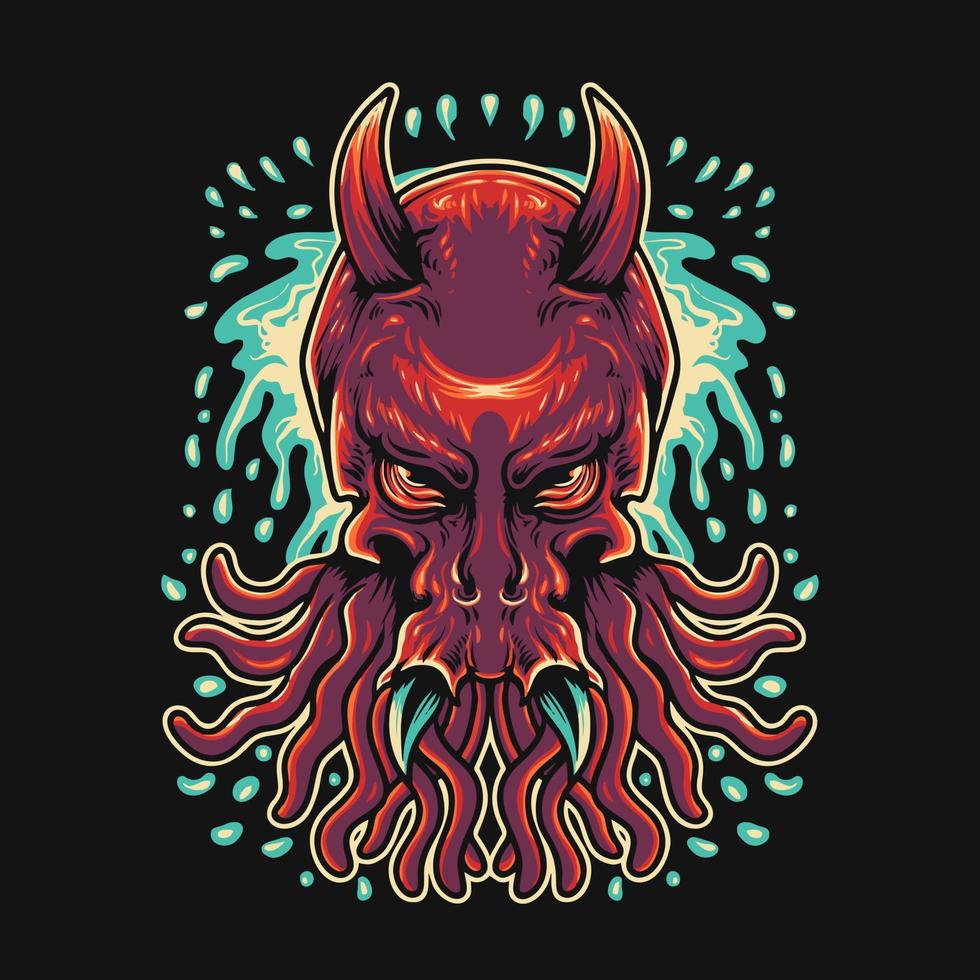 Skull Octopus Vector Illustration