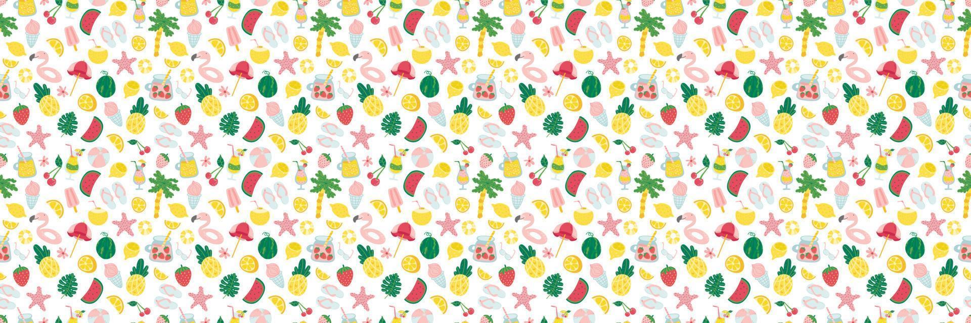 Summer beach seamless background. vacation, holiday, relax, tourism, travel background vector
