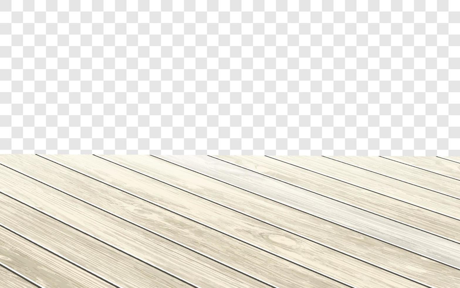 mesa de madera con superficie envejecida, ilustración vectorial realista. mesa de comedor vintage hecha de madera oscurecida, textura de tablón realista. escritorio vacío aislado en la pared blanca. vector